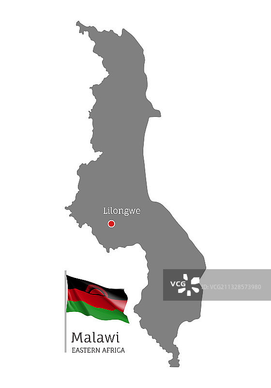 马拉维国家地图轮廓图片素材