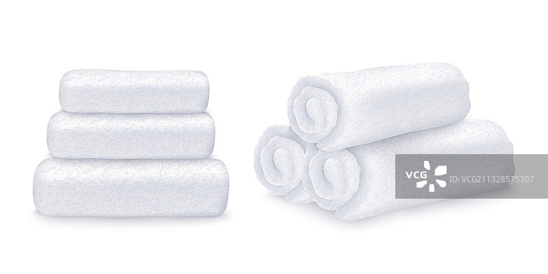 卷叠的毛巾堆图片素材