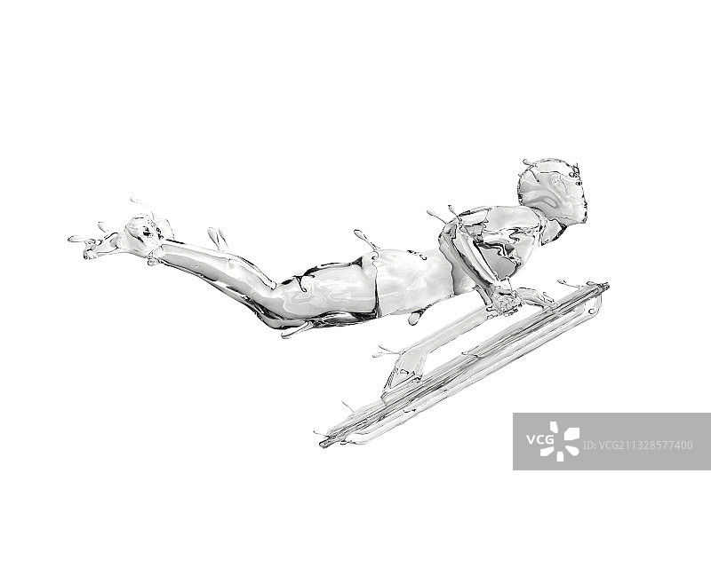水质感俯式冰橇图片素材