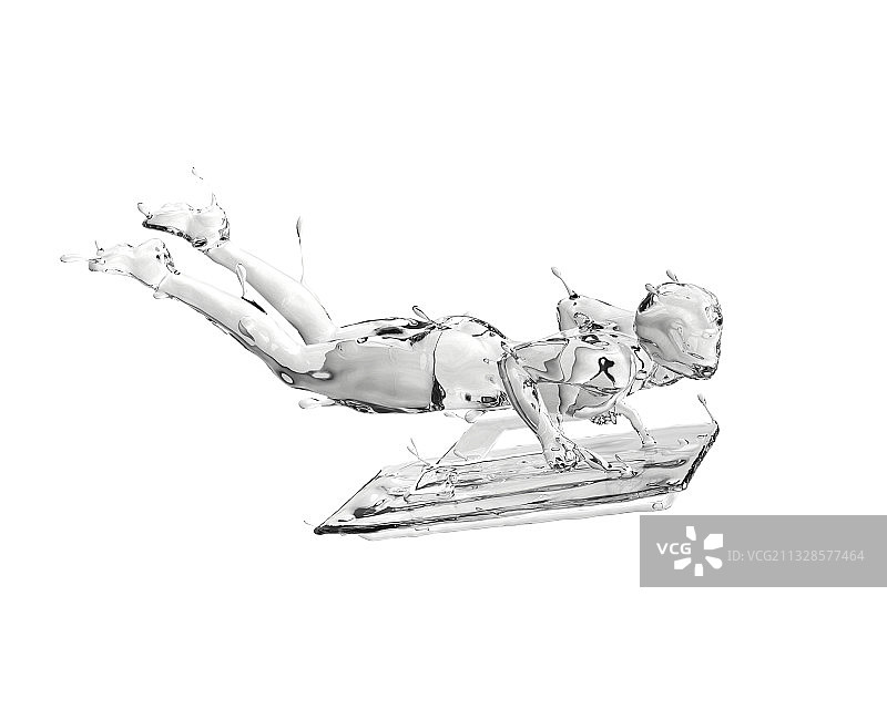 水质感俯式冰橇图片素材