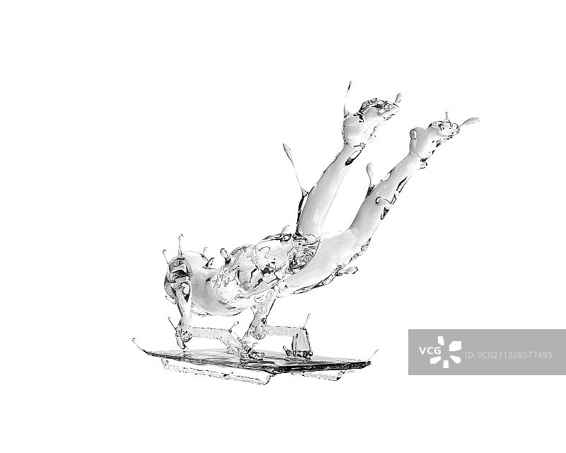 水质感俯式冰橇图片素材