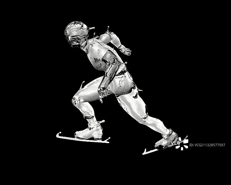 冰质感短道速滑图片素材