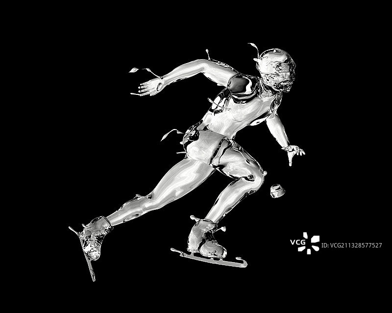 冰质感短道速滑图片素材