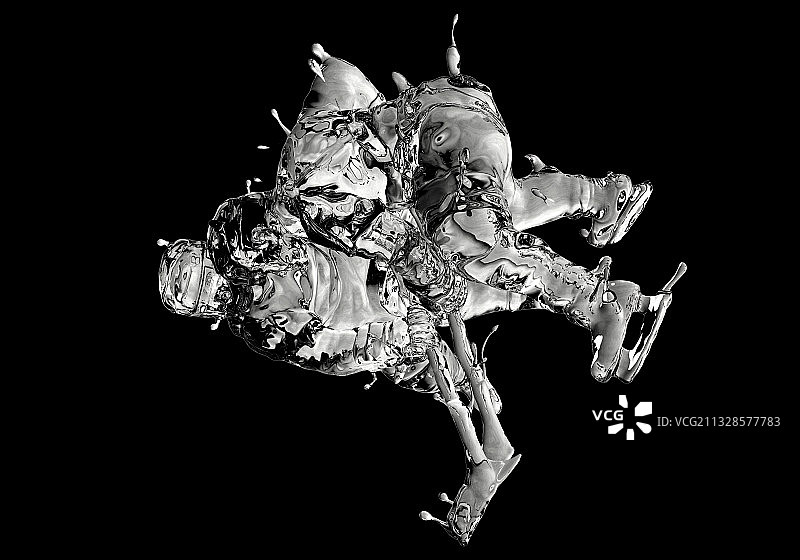 冰质感双人冰球运动图片素材