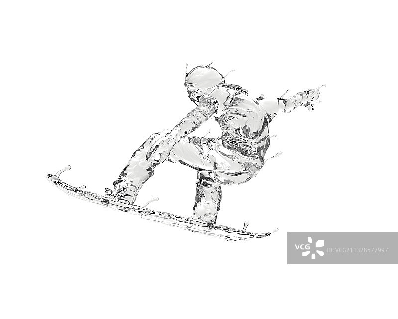 水质感单板滑雪图片素材