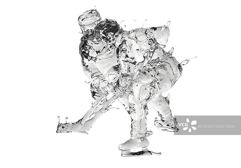 水质感冰球运动双人图片素材