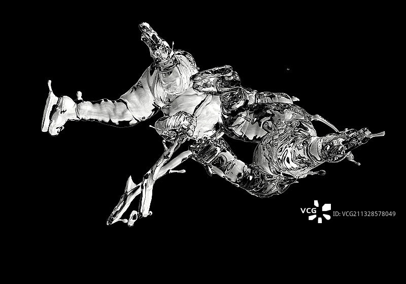 冰质感双人冰球运动图片素材