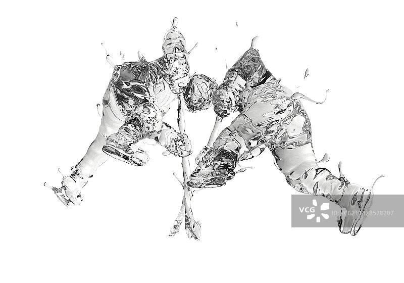 水质感冰球运动双人图片素材