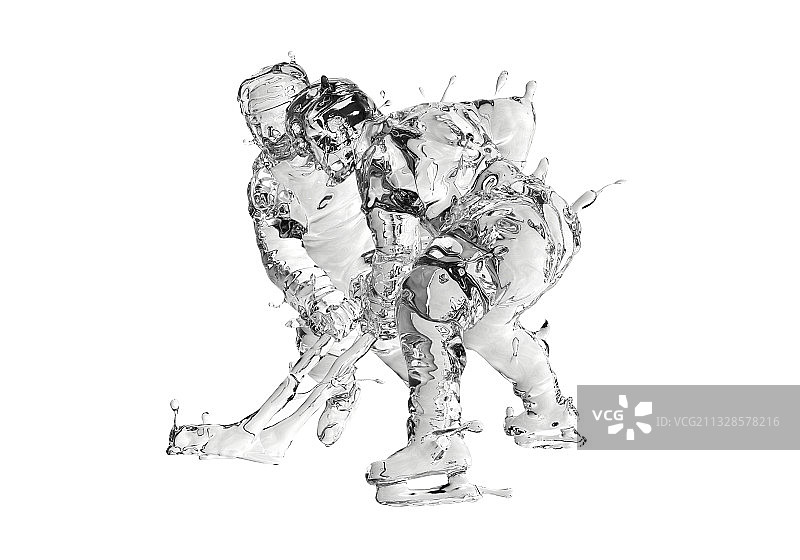 水质感冰球运动双人图片素材