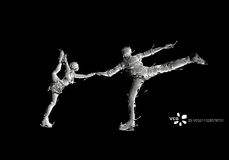 冰质感双人花样滑冰图片素材