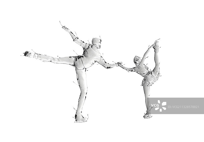 水质感双人花样滑冰图片素材