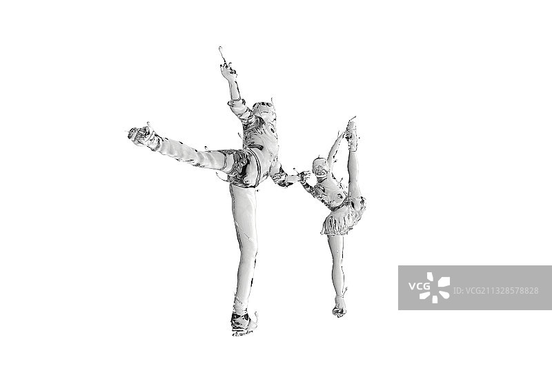 水质感双人花样滑冰图片素材