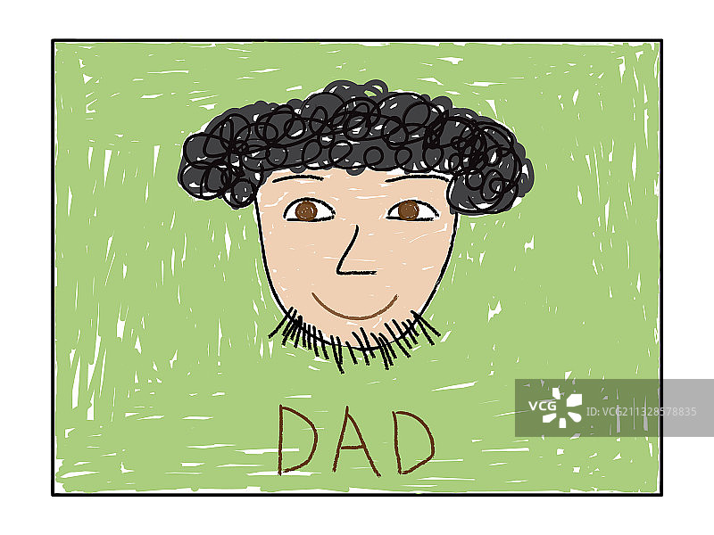 儿童绘画父亲肖像图片素材