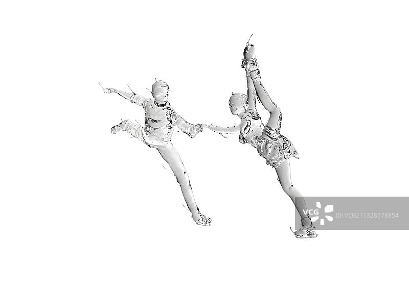 水质感双人花样滑冰图片素材