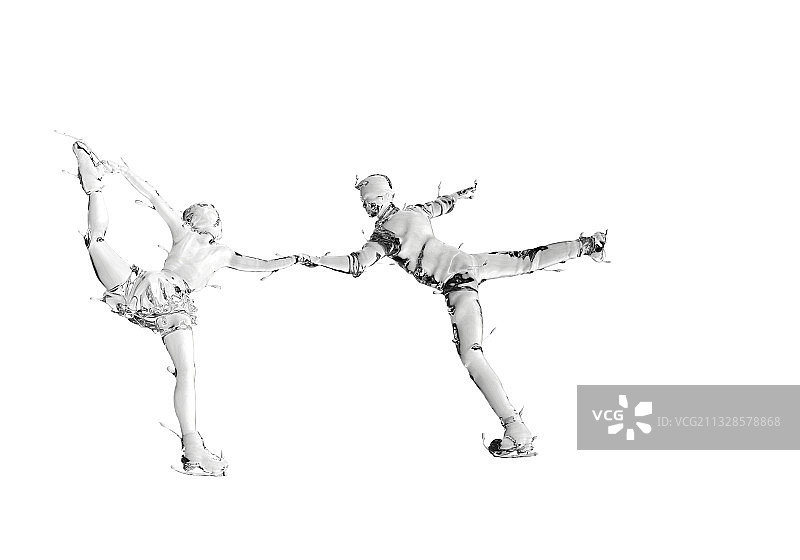 水质感双人花样滑冰图片素材