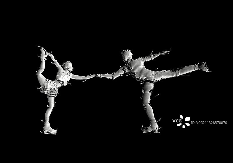 冰质感双人花样滑冰图片素材