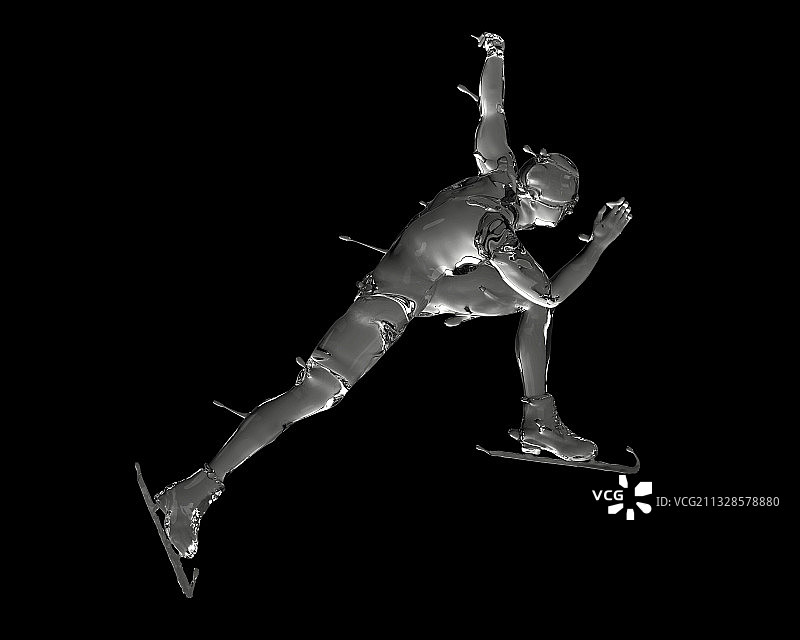 冰质感长道速滑图片素材