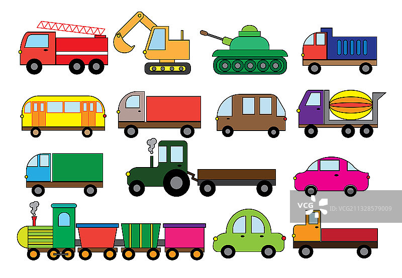 卡通交通运输模式图片素材