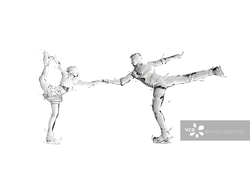 水质感双人花样滑冰图片素材