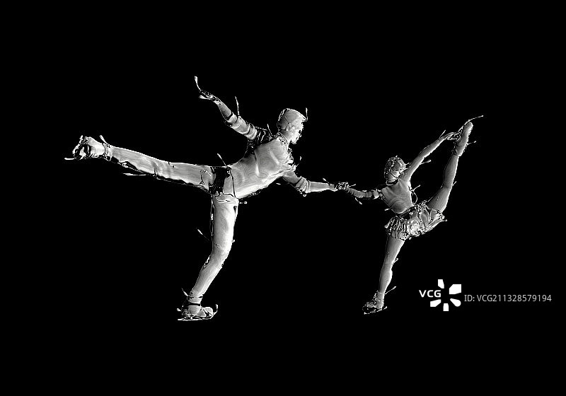 冰质感双人花样滑冰图片素材