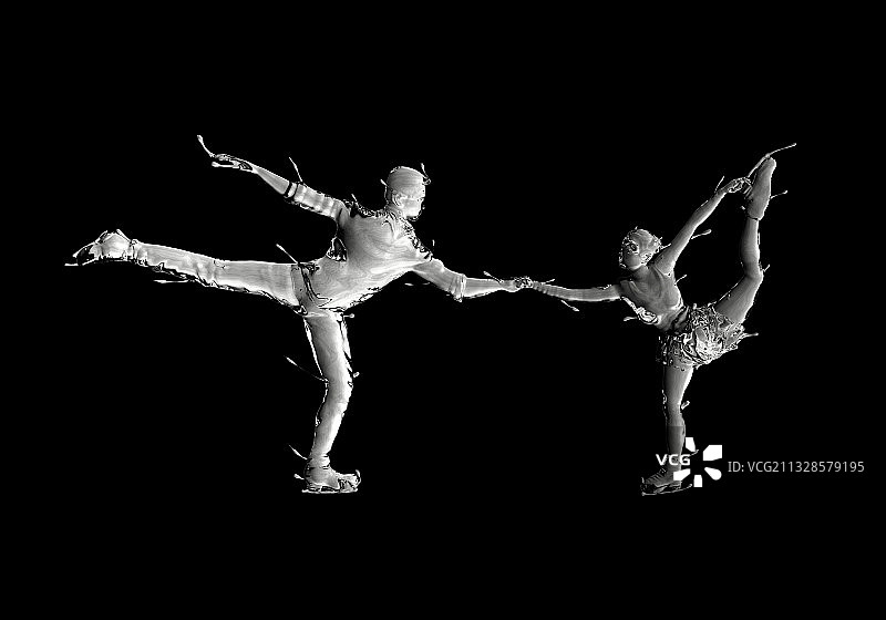 冰质感双人花样滑冰图片素材