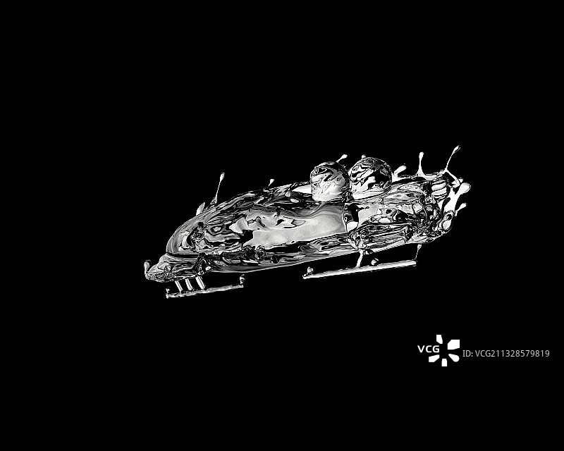 水质感无舵雪车图片素材