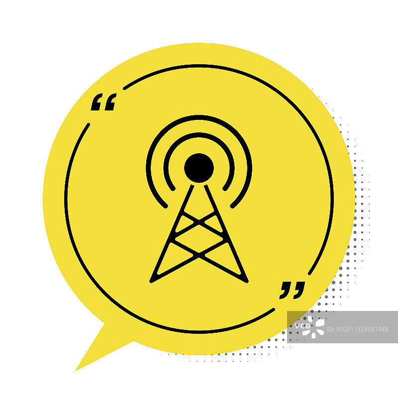 白色背景上的黑色天线图标图片素材