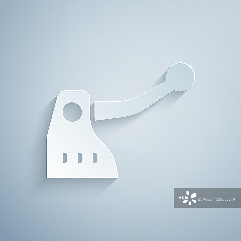 剪纸风格自行车刹车图标，灰色背景图片素材