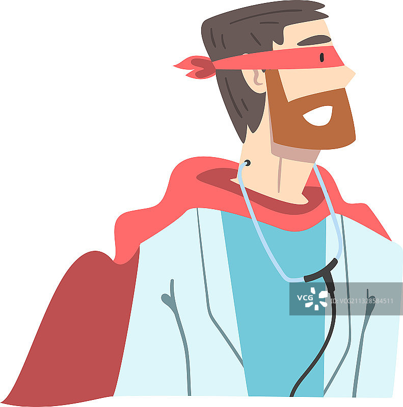 穿着超级英雄服装的快乐男医生图片素材
