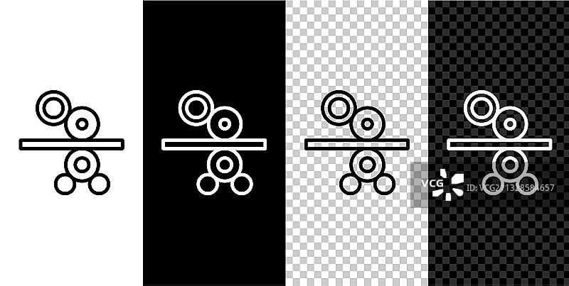 纸卷与印刷机图标组合图片素材