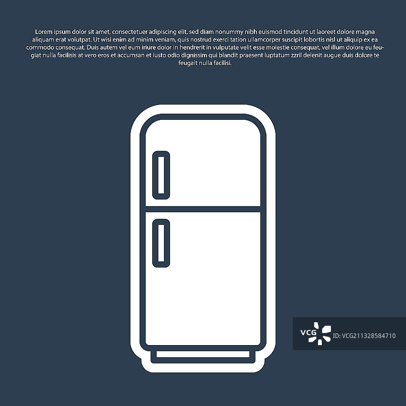 蓝色线条冰箱图标，蓝色背景图片素材