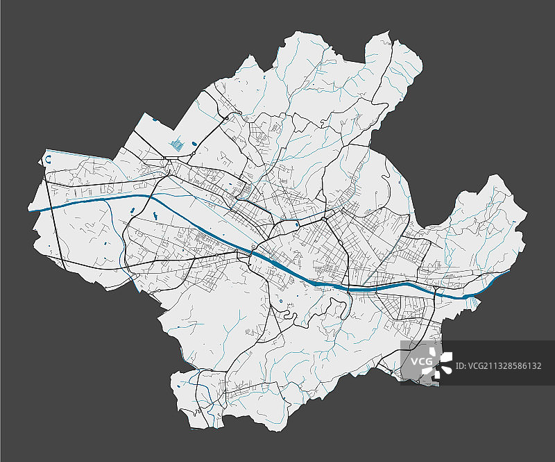 佛罗伦萨城市详细地图图片素材