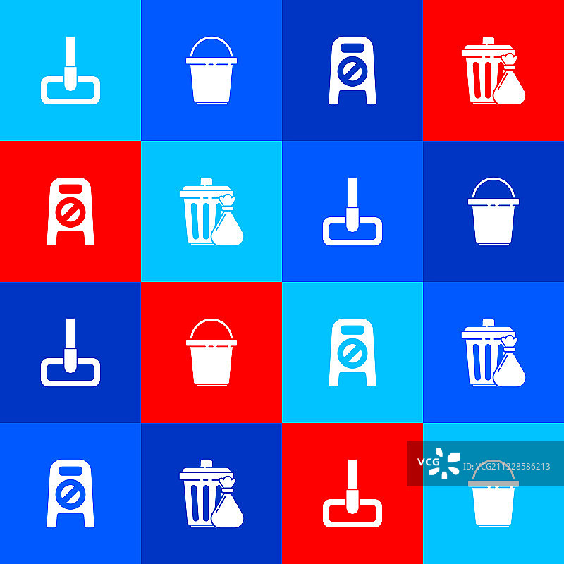 拖把水桶湿地板和清洁中图片素材