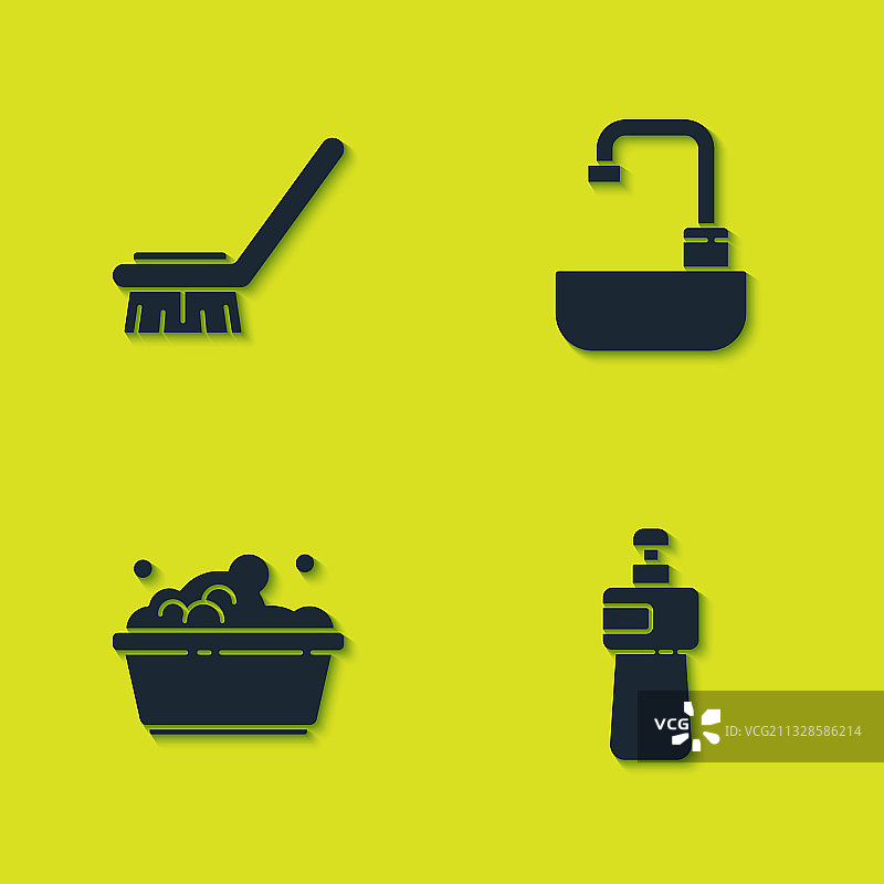 洗洁精瓶清洁刷套装图片素材