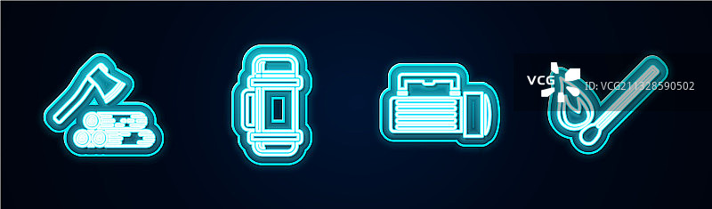 线稿木斧和木质保温杯图片素材