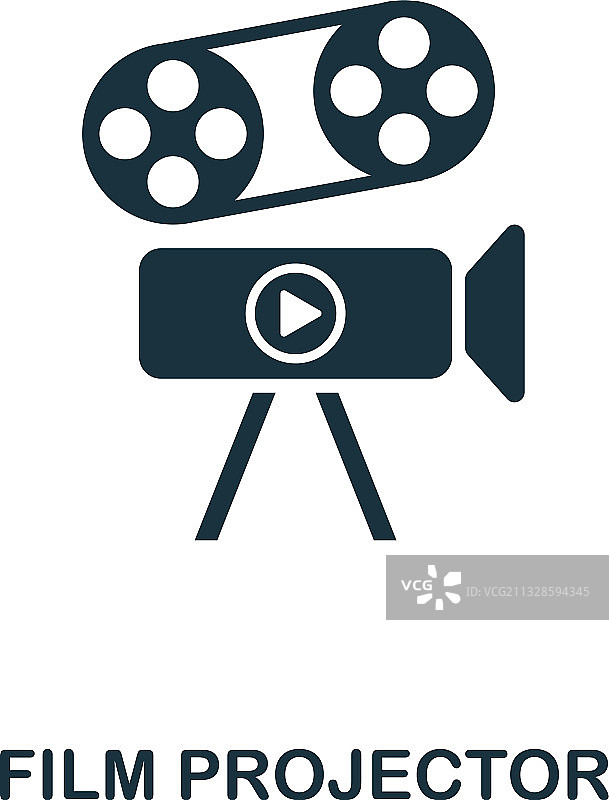 电影放映机单色图标设计图片素材
