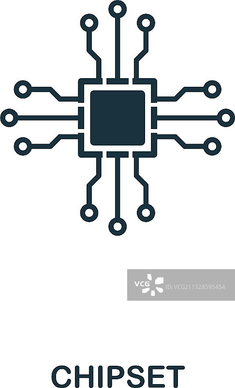 芯片组线条风格UI设计图标图片素材