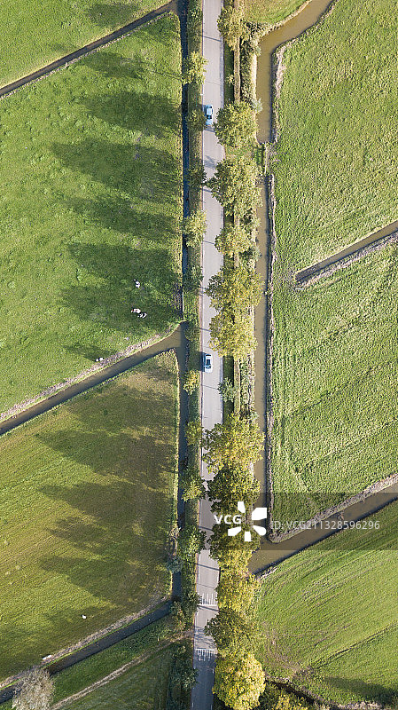 荷兰乌得勒支省哈尔祖伦斯农业田地高角度景观图片素材