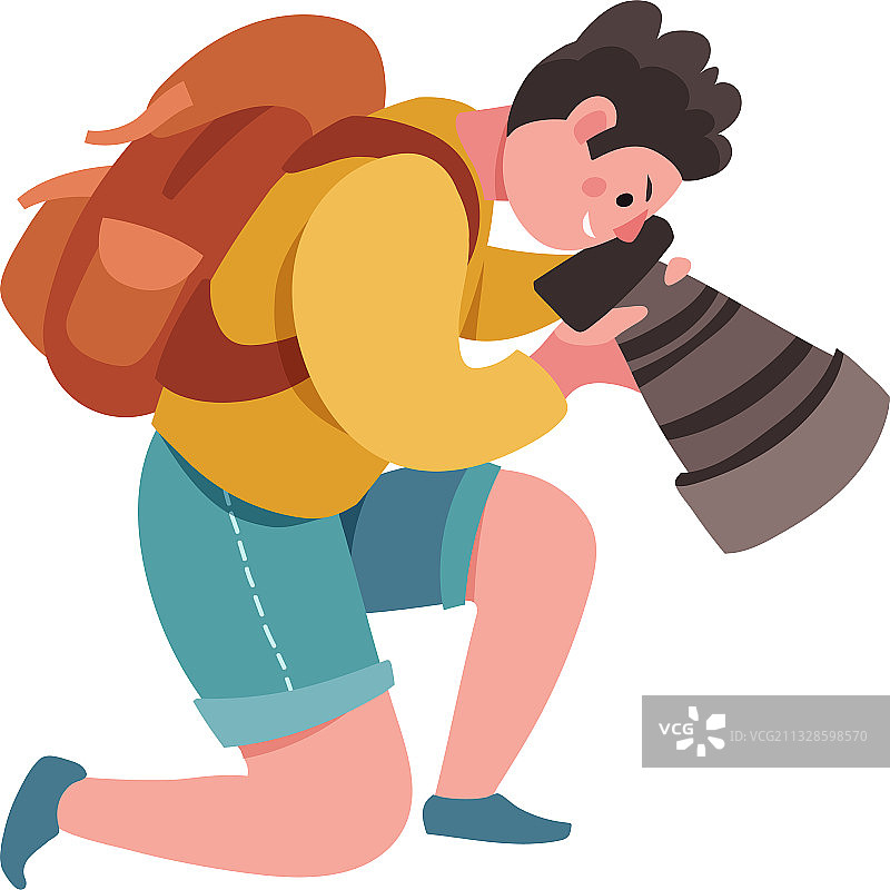 时髦摄影师手持照相机图片素材