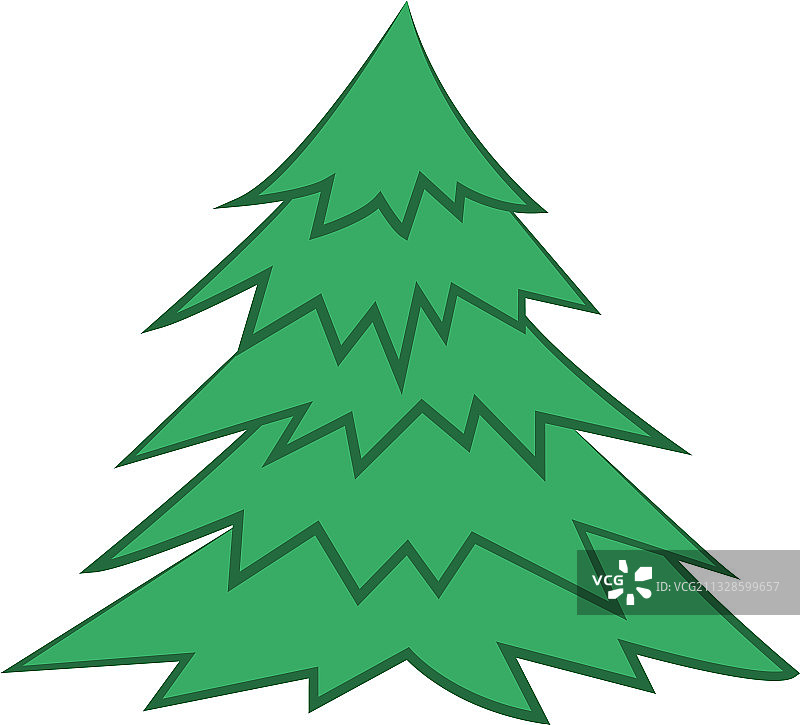 白色背景上的简约绿色云杉图片素材