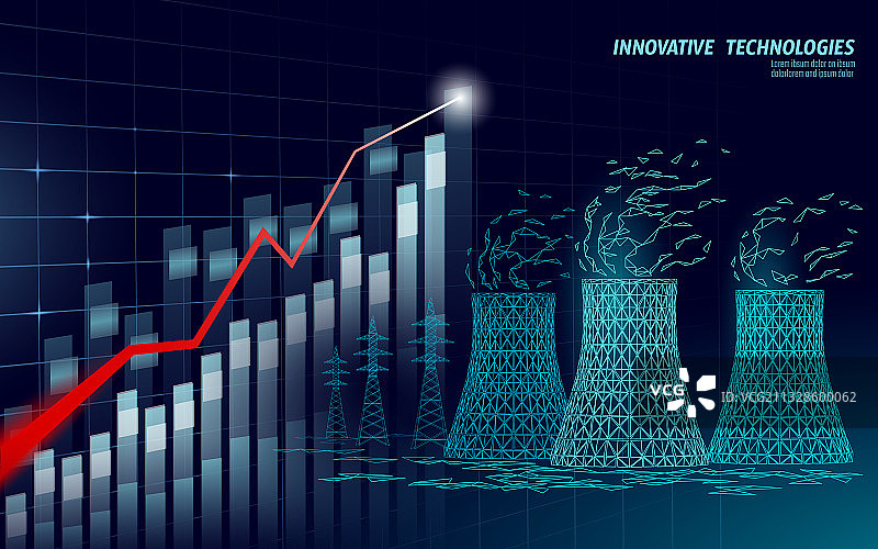 增长图表核电站冷却塔图片素材