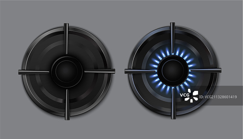 带蓝色的户外燃气灶具图片素材