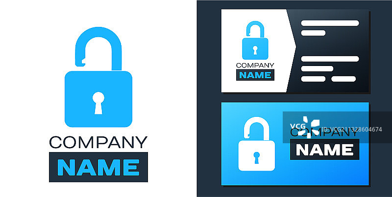 白色背景上的锁形标志图片素材