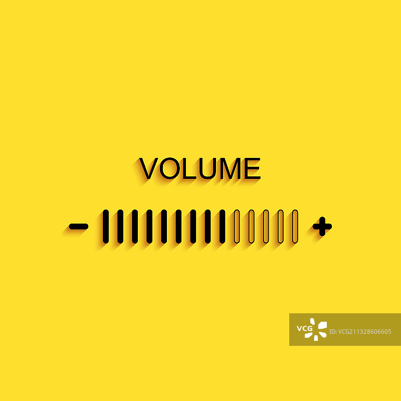 黄色背景上的黑色音量调节图标图片素材