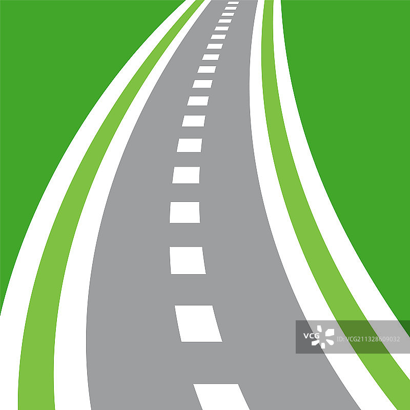 道路标志与弯曲道路的组合图片素材