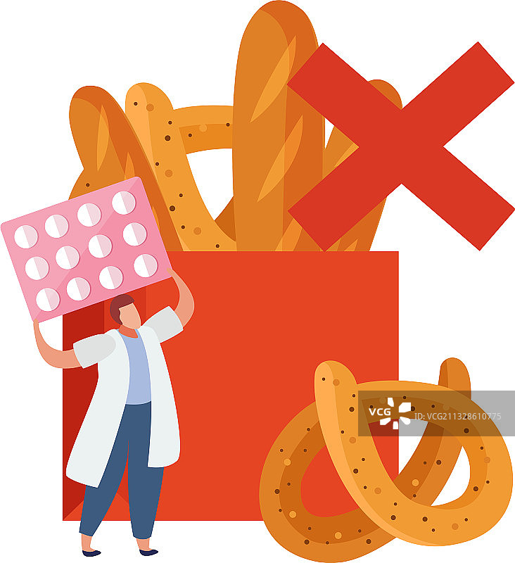 扁平风格的麸质不耐受概念图片素材