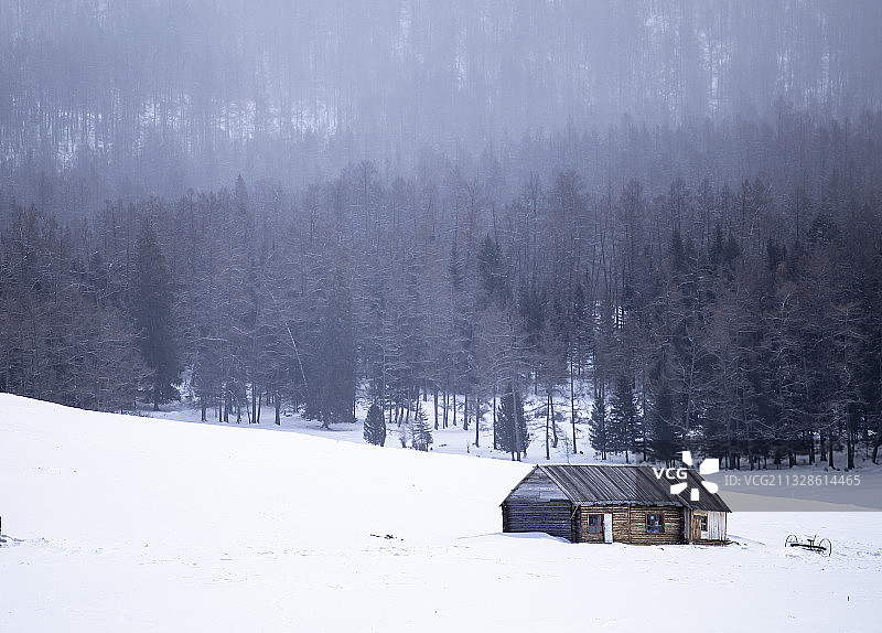 森林里的小木屋图片素材