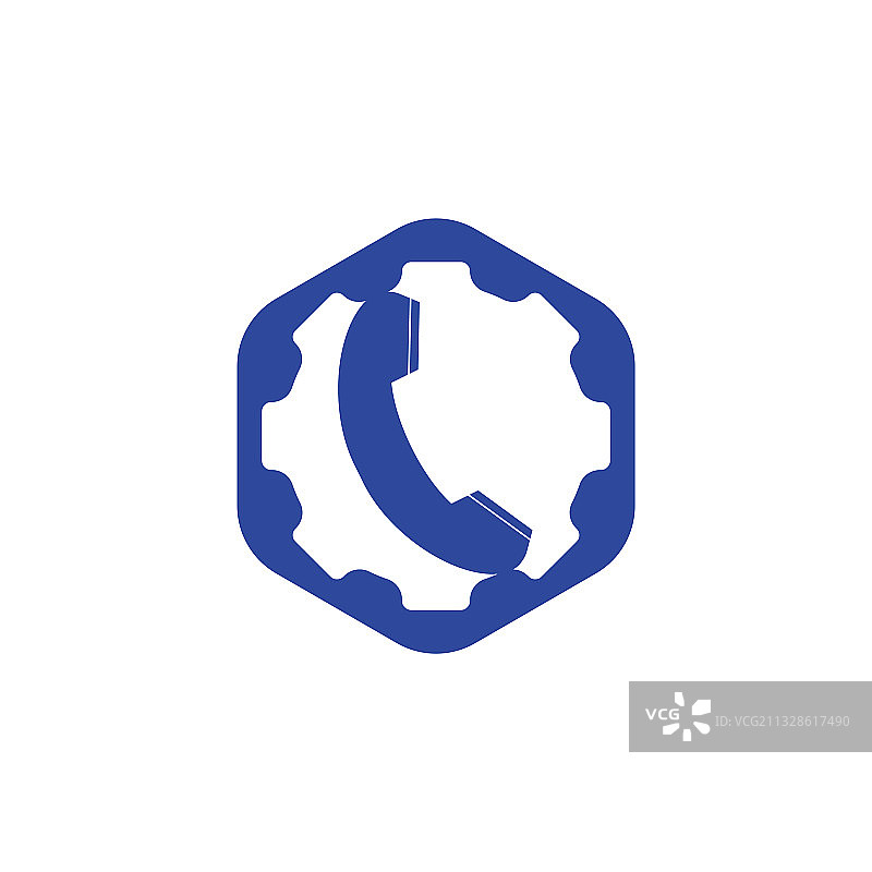 齿轮电话标志设计模板图片素材