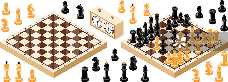 2.5D棋盘套装图片素材