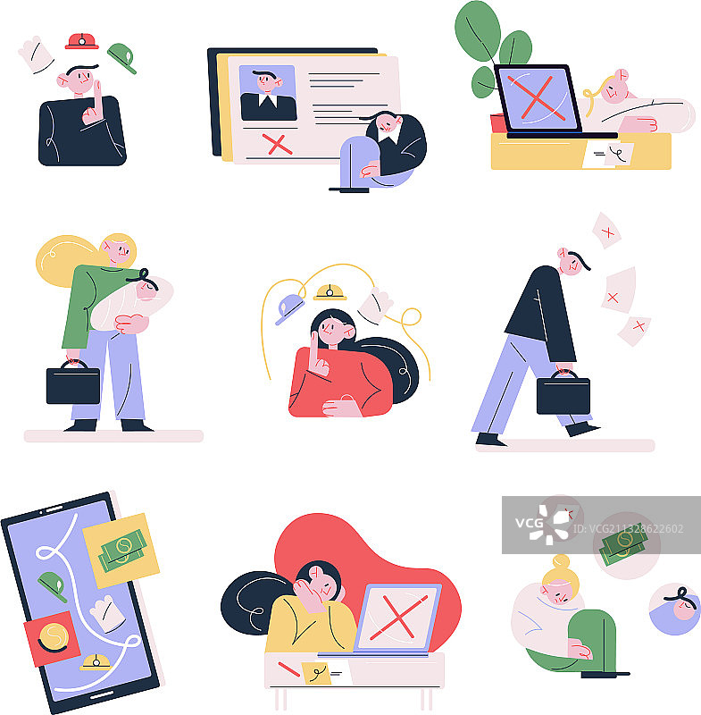 人们在找工作和就业方面遭遇失败图片素材